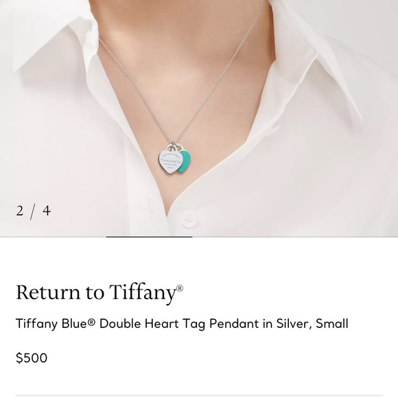 Tiffany & Co. Silver and Blue Heart Pendant Necklace - Picture 1 of 5